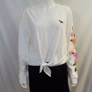 M Pink Victoria’s Secret Flower Long Sleeve NWT